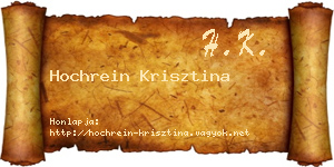 Hochrein Krisztina névjegykártya